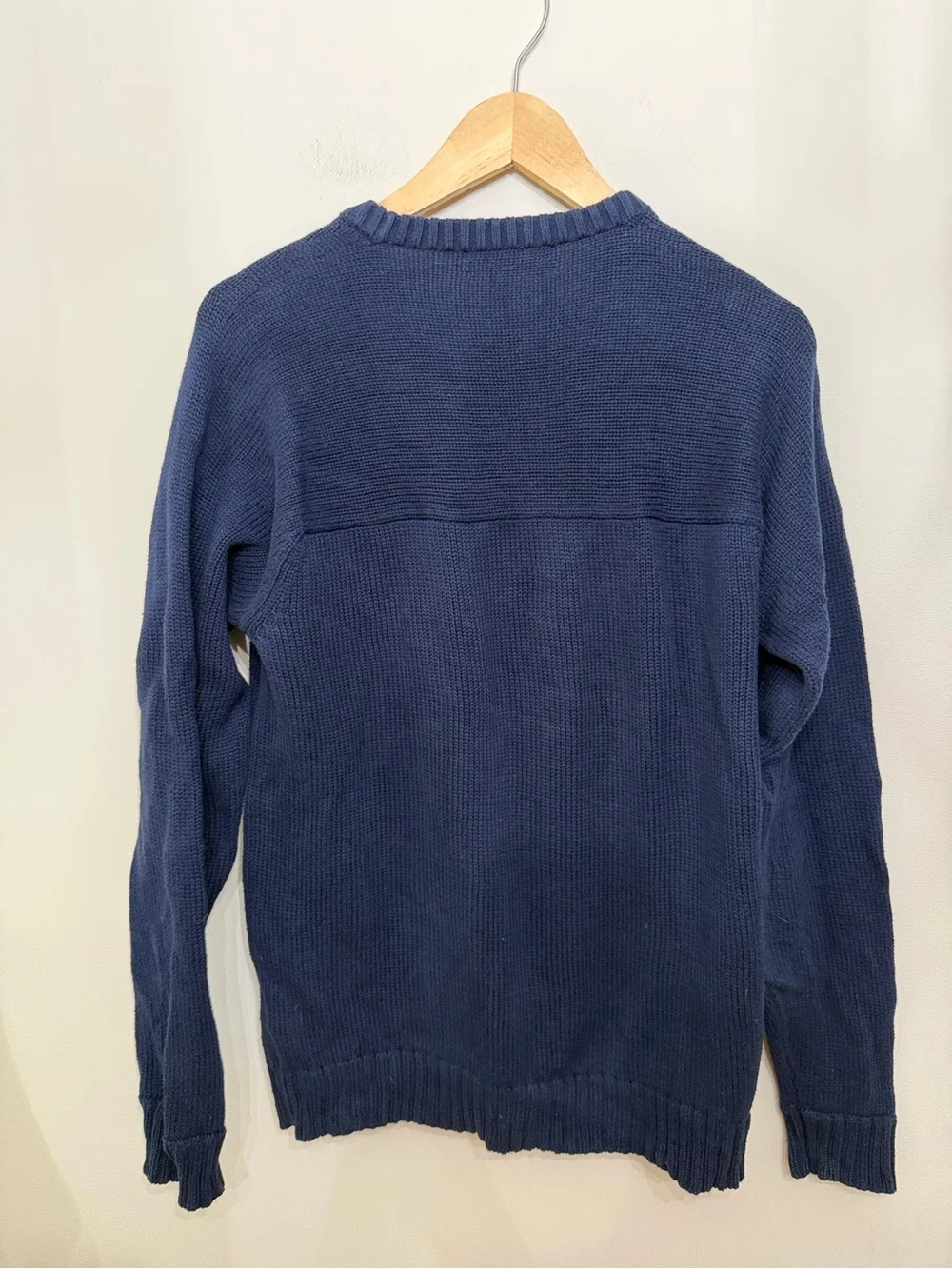 J. Crew Heritage Cotton Crewneck Sweater Knit Pullover Navy Blue Cozy Men’s M